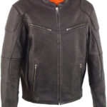 Men's Black Cool Tec Leather Biker Jacket