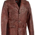 Men's Leather Car Coat Jacket