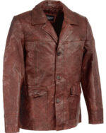 Men's Leather Car Coat Jacket