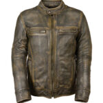 Men's Brown Distressed Motorbike Riding Biker Jacket