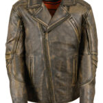 Men's Triple Stitch Extra Long Biker Jacket