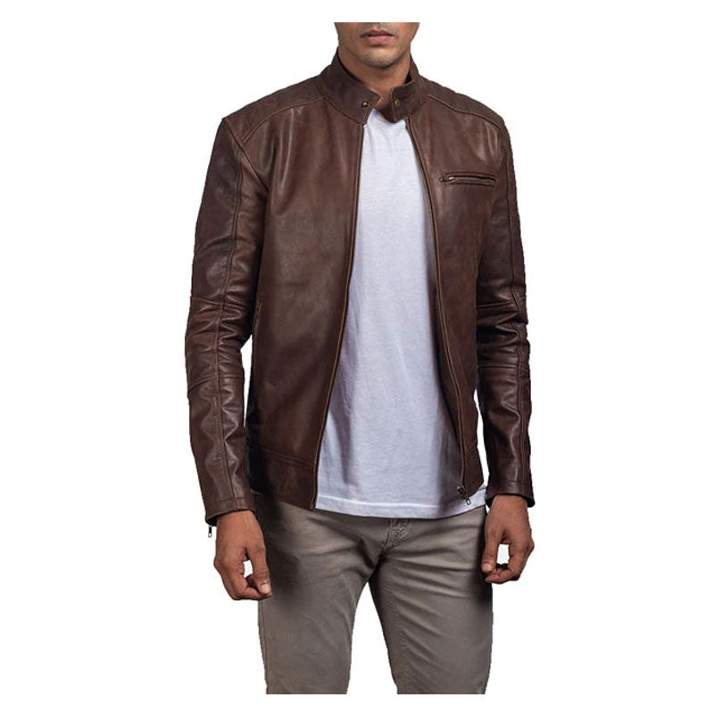 Biker-Leather-Jacket-1_719ecb6b-ca89-4018-8ba1-7fa7339e7433.jpg Mens Brown Leather Biker Jacket - Image 1