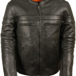 Men's Black Sports Scooter Crossover Riding Biker Leather Jacket
