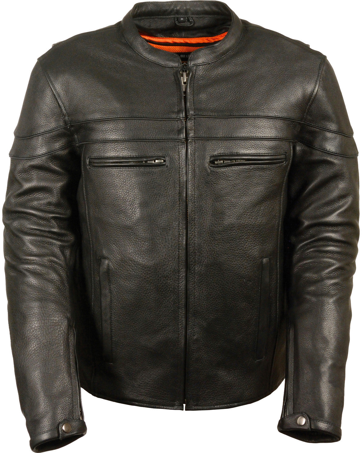 Biker-Leather-Jacket-1_84316447-ac94-4d76-a885-74cec9499bf0.jpg Men's Black Sports Scooter Crossover Riding Biker Leather Jacket - Image 1