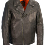 Men's Black Lightweight Long Biker Riding Jacket