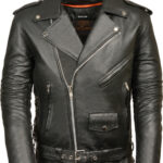 Men's Classic Side Lace Police Style Motorcycle Jacket