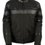 Men's Black Textile Scooter Riding Motorbike Jacket