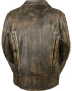 Men's Triple Stitch Extra Long Biker Jacket - Image 2