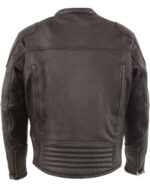 Men's Black Cool Tec Leather Biker Jacket - Image 2
