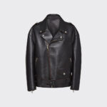women's black leather biker jacket