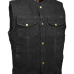 MEN'S SNAP FRONT DENIM CLUB STYLE VEST W/ GUN POCKET