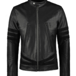 Men Black Biker Leather Jacket