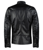 Men's Black Biker Leather Jacket - Image 2