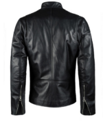 Tony Stark Black Biker Riding Leather Jacket - Image 2