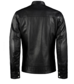 Mens Vintage Black Biker Leather Jacket - Image 2