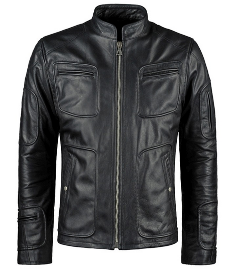 BikerLeatherJacket1_eca0c03e-5535-4397-a3d4-2a3bde42e325.png Men's Black Biker Leather Jacket - Image 1