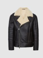Black Shearling Aviator Jacket