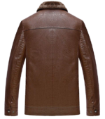 Brown Fur Leather Jacket - Image 2