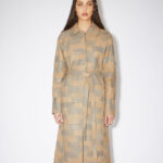 Brown Belted Women's Leather Coat