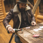 Brown Sheepskin Jacket For Men with sherpa lining - Image 16