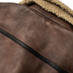 Brown Sheepskin Jacket For Men with sherpa lining - Image 2