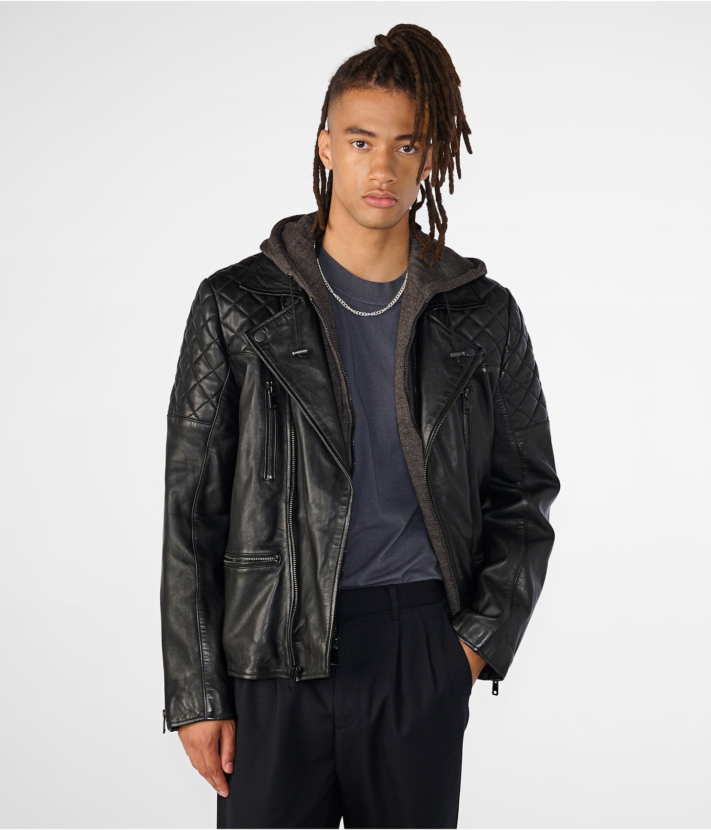 Buy-Mens-Leather-Removable-Hood-Moto-Jacket-In-Black-Arcane-Fox-1.jpg Men's Leather Removable Hood Moto Jacket In Black - Image 1