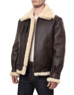 Classic B-3 Sheepskin Leather Bomber Jacket - Image 6