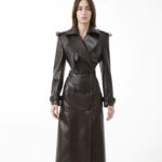 Crocodile Leather Open Back Trench Coat