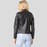 Dani Black Studded Leather Jacket - Image 3
