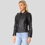 Dani Black Studded Leather Jacket - Image 4