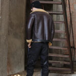 Dark Brown B3 Flight Shearling Sheepskin Leather Jacket - Image 2