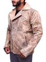 Men Distressed Brown Biker Jacket