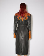 Fire Blaze Women's Leather Trench Coat - Image 2