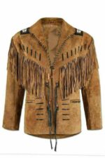 Handmade Men's Western Suede leather jacket