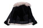 Cecily's Black Shearling Sheepskin Jacket with Fox fur trim - Image 3
