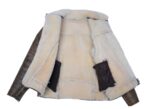 Carter's Distressed Biker bomber shearling jacket with notch lapels - Image 4