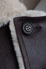 Jozef's 3/4 length brown shearling buttoned coat - Image 5