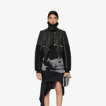 Women's Black RAF Sheepskin Shearling Aviator Motorbike Leather Bomber Jacket - Image 2