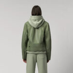 women's green Riding  sheepskin leather biker jacket - Image 3