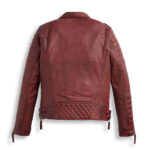 Men Red Biker Leather Motorbike Jacket - Image 2
