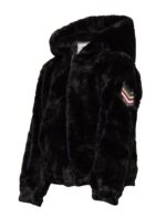 Malia Fur Black Leather Jacket - Image 2