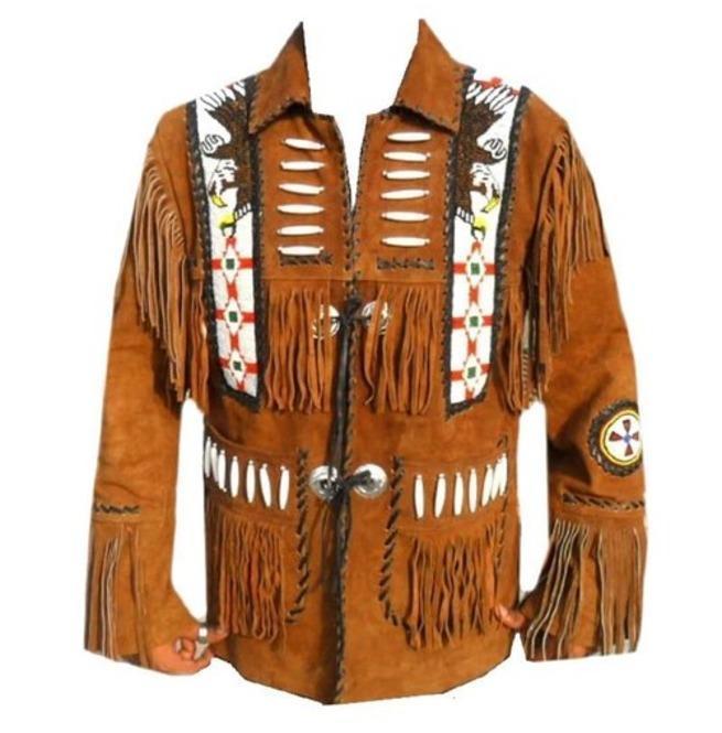 Men-Brown-Eagle-Beads-Western-Cowboy-Suede-Leather-Jacket-Fringes-Jacket.jpg Men Brown Eagle Beads Western Cowboy Suede Leather - Image 1