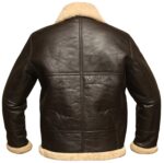 Mens Brown B3 RAF Aviator Bomber Shearling Real Sheepskin Leather Jacket - Image 3