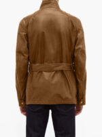 Men Brown Utility Leather Jacket - Image 4