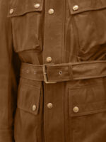 Men Brown Utility Leather Jacket - Image 2