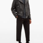 Men Classic Black Biker Leather Jacket