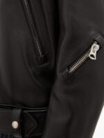 Men Classic Black Biker Leather Jacket - Image 3