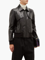 Men Classic Black Leather Jacket - Image 3