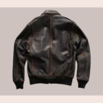 Men Distressed Brown Aviator A2 Military Pilot Leather Bomber Jacket - Image 2