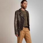 Men Fine Grain Distressed Leather Jacket - Image 2
